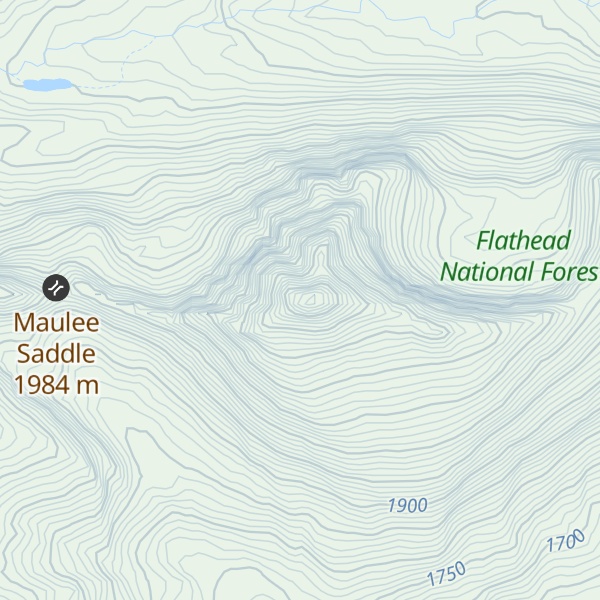 Map of Maulee Peak