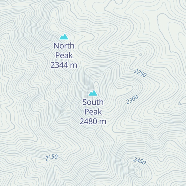 Map of South Peak