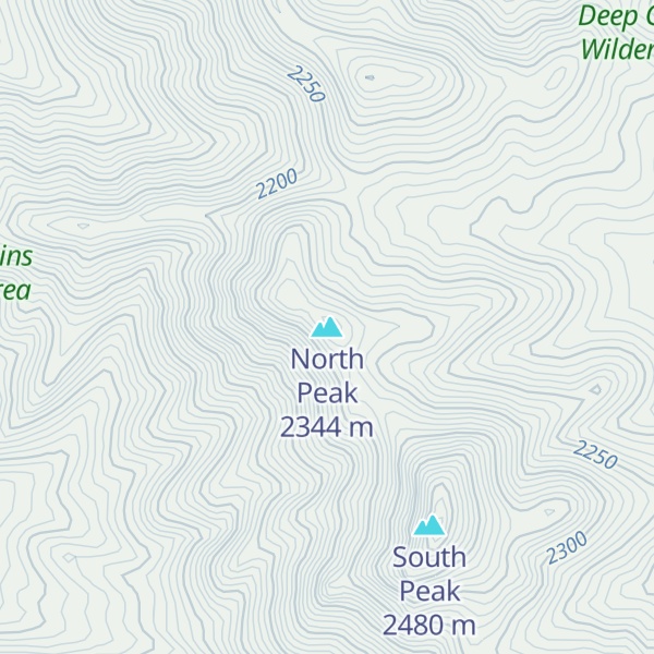 Map of North Peak