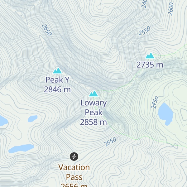 Map of Lowary Peak