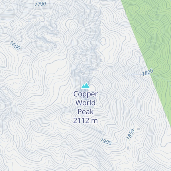 Map of Copper World Peak
