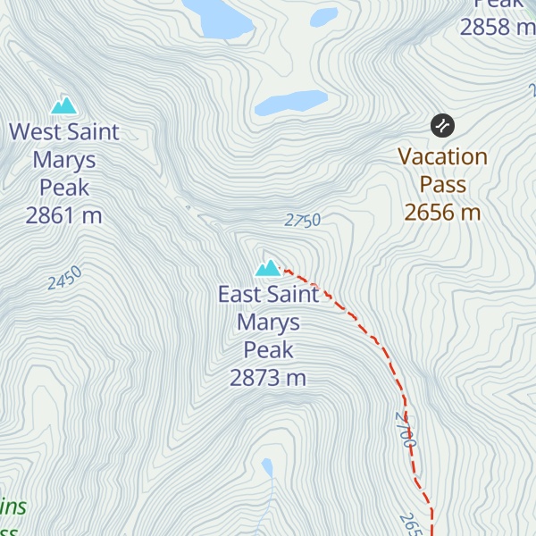 Map of East Saint Marys Peak