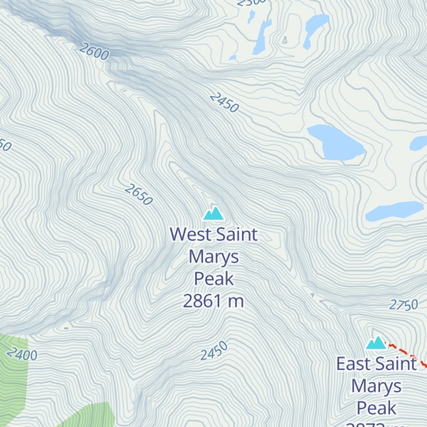 Map of West Saint Marys Peak