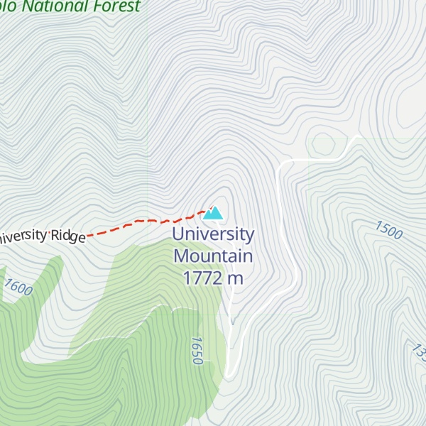 Map of University Mountain