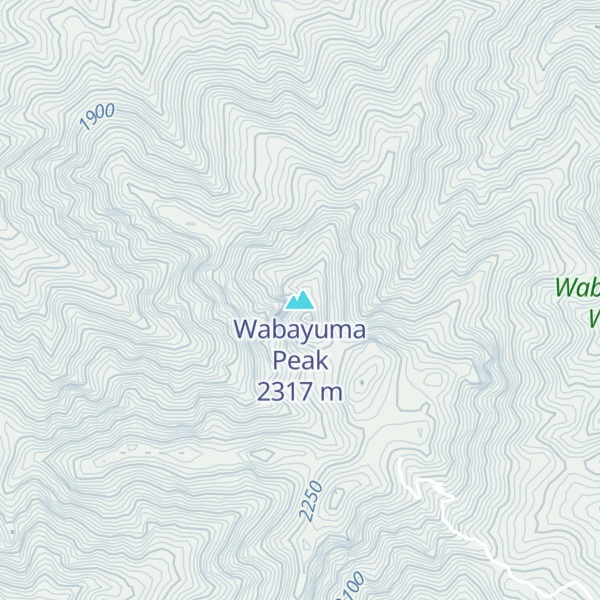 Map of Wabayuma Peak