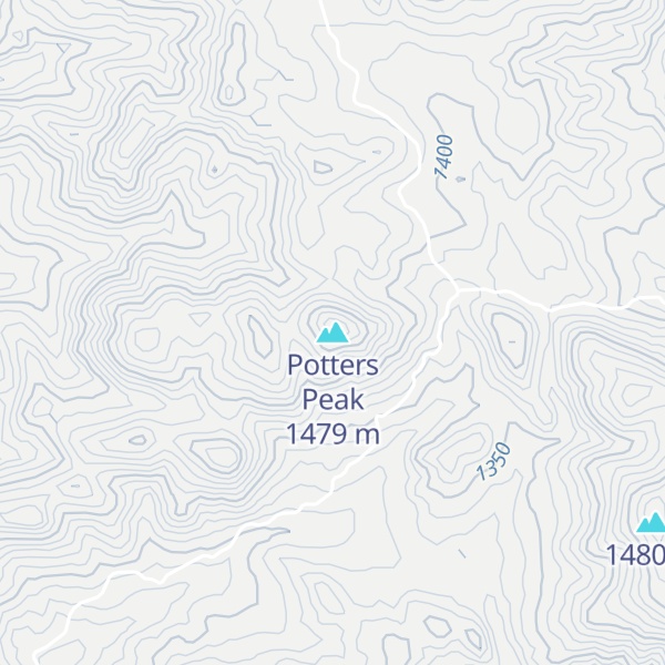 Map of Potters Peak