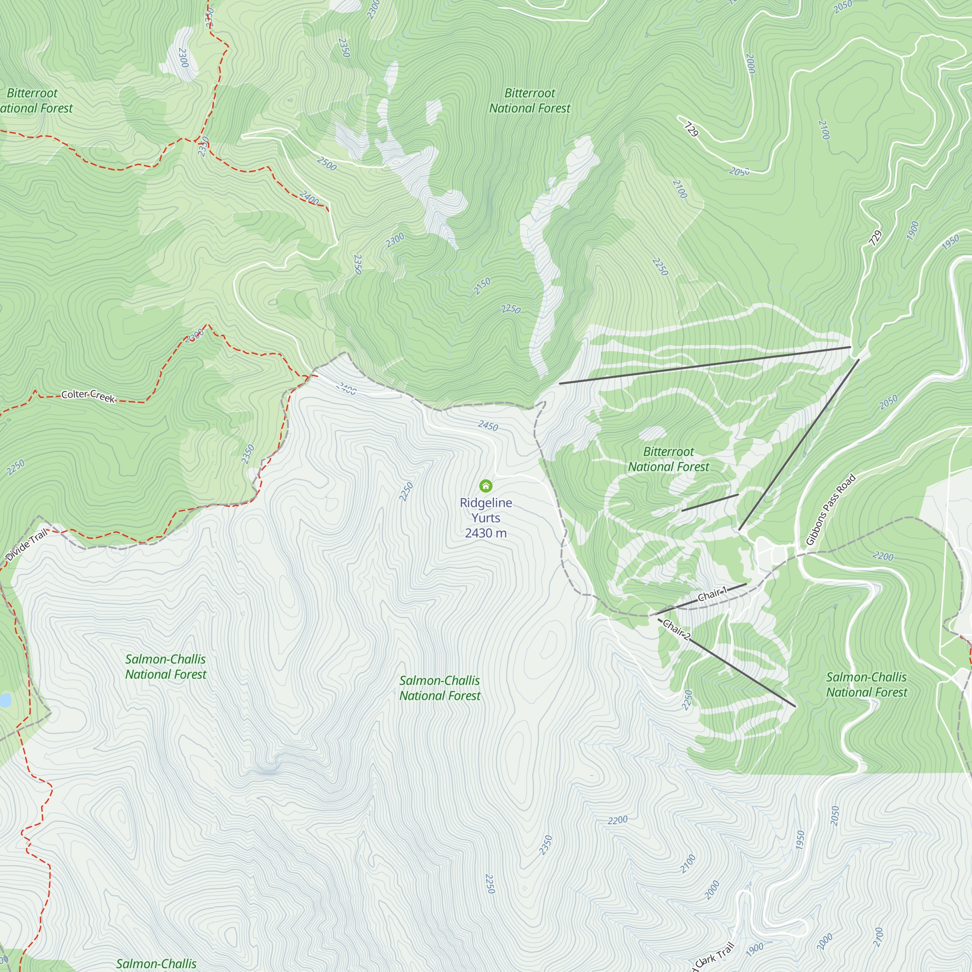 Ridgeline Yurts map