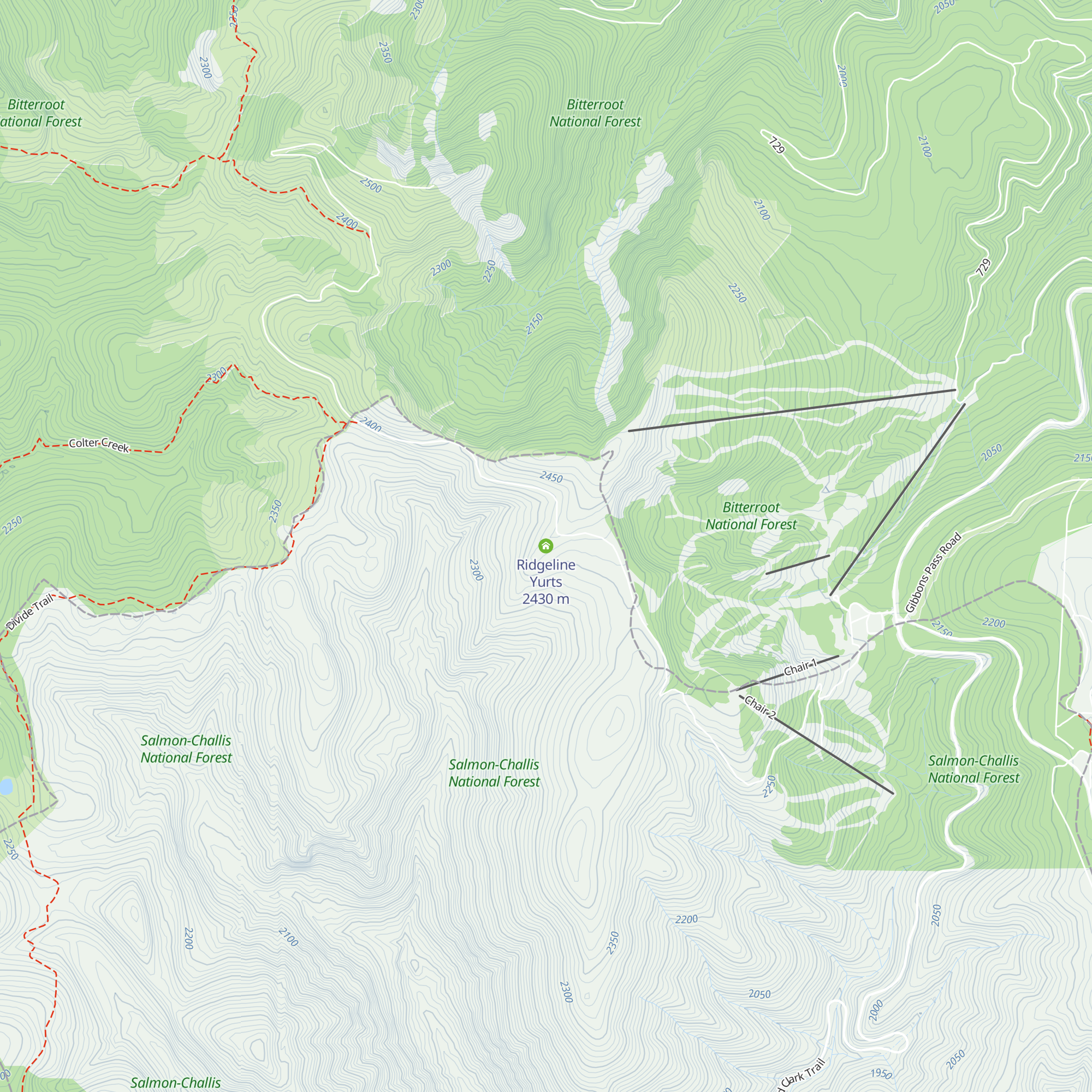 Ridgeline Yurts map
