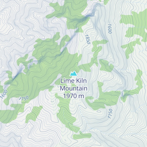 Map of Lime Kiln Mountain