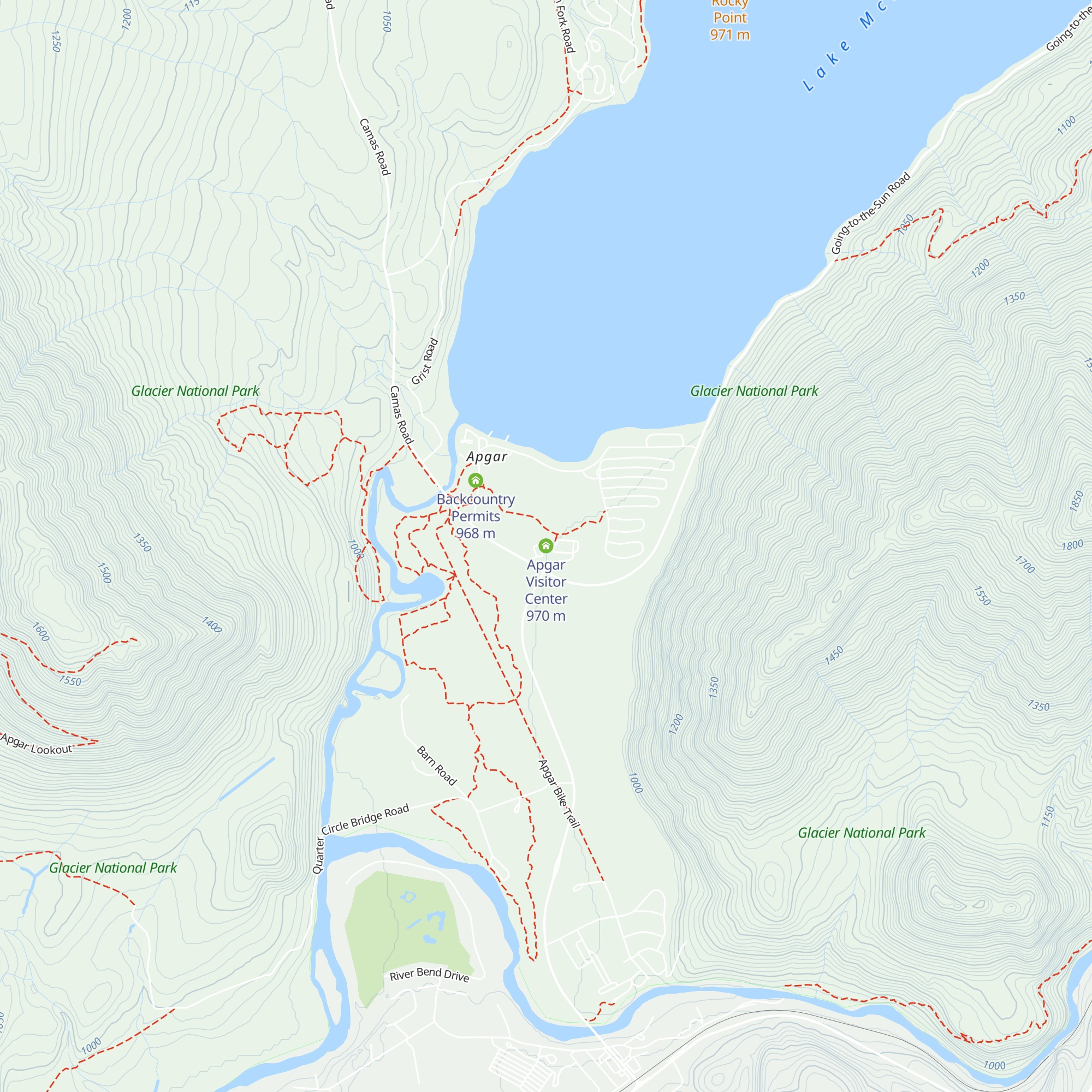 Apgar Visitor Center map