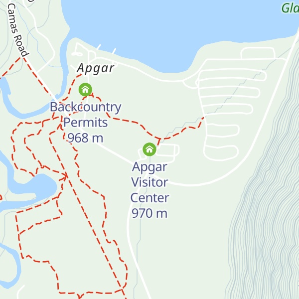 Map of Apgar Visitor Center