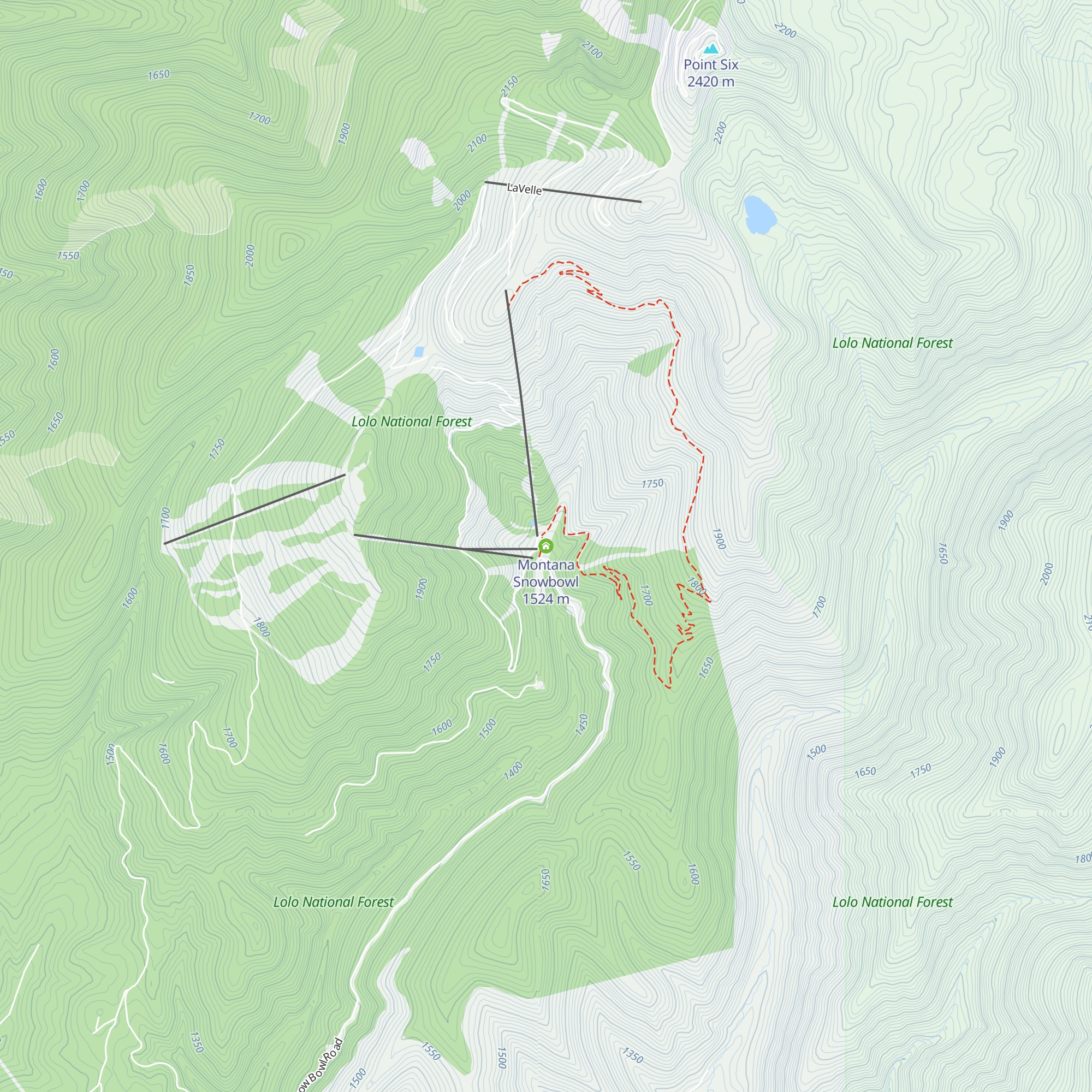 Montana Snowbowl map