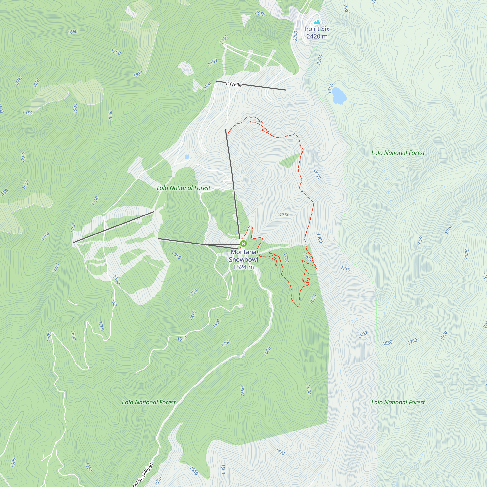 Montana Snowbowl map