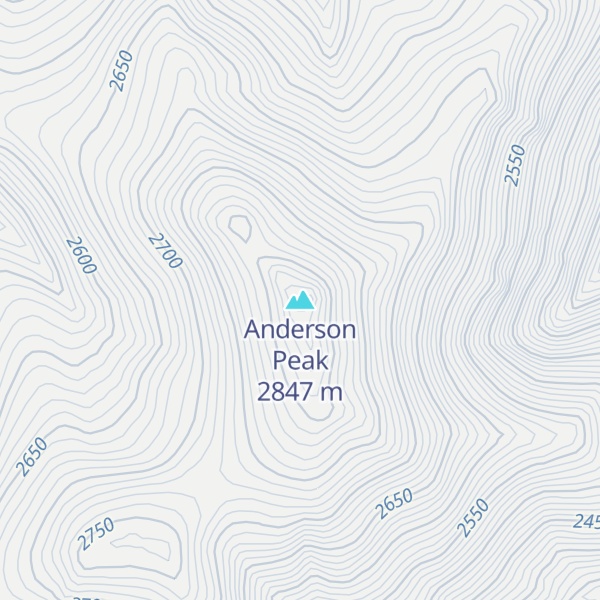 Map of Anderson Peak