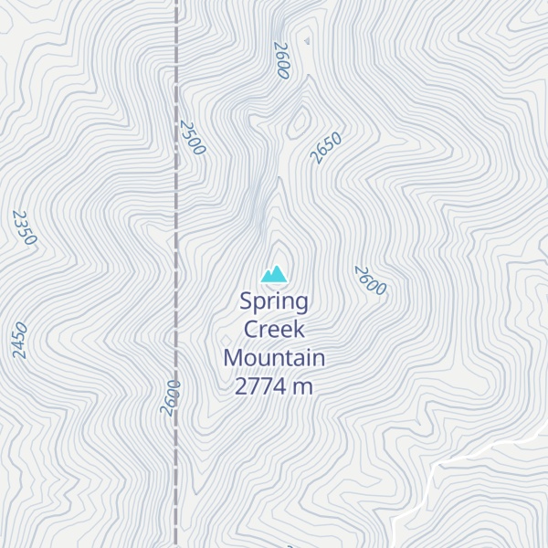 Map of Spring Creek Mountain