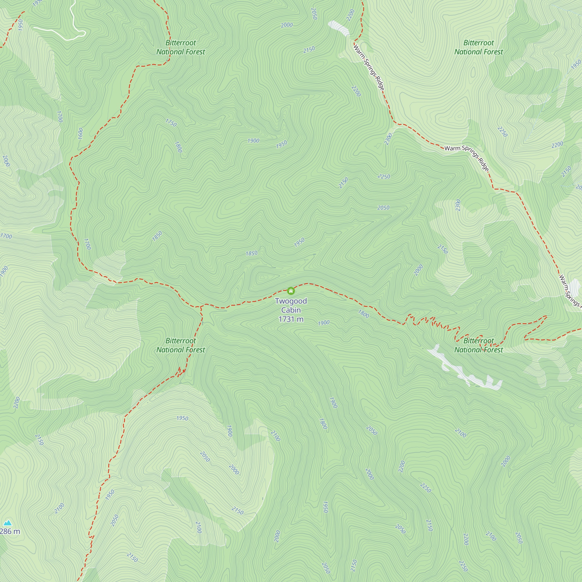 Twogood Cabin map