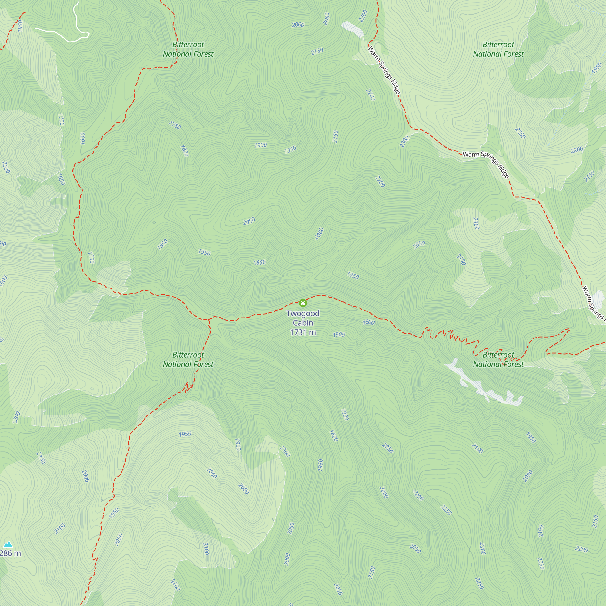 Twogood Cabin map