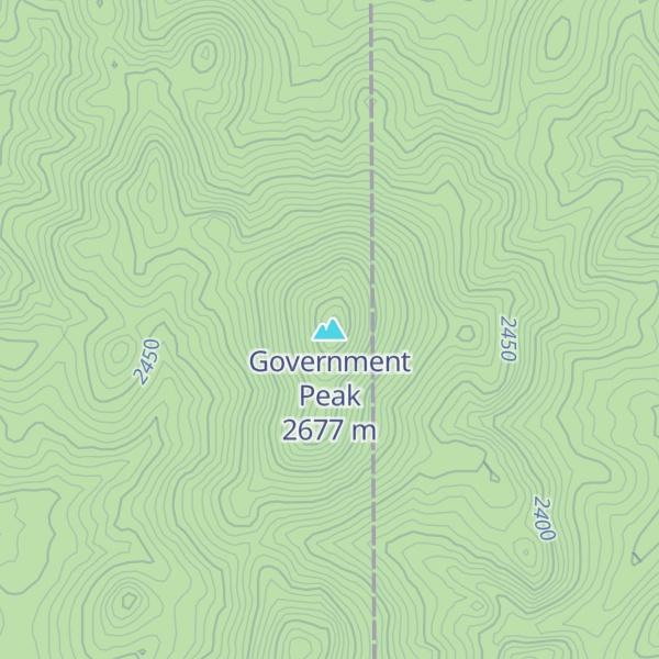 Map of Government Peak