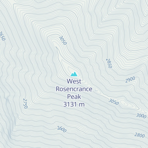 Map of West Rosencrance Peak