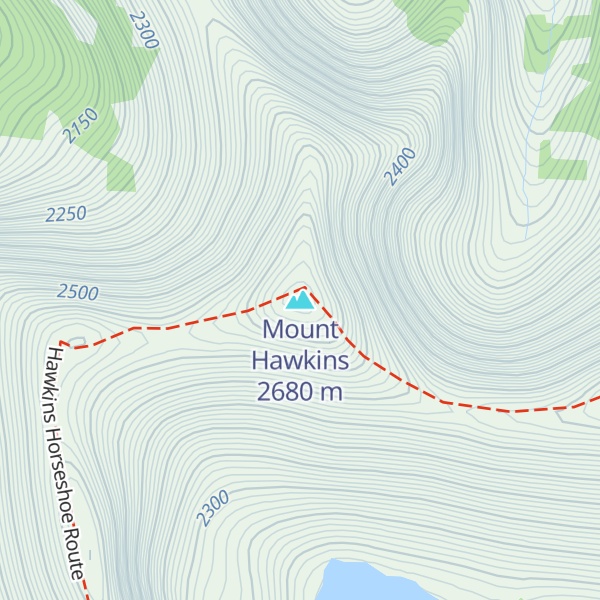 Map of Mount Hawkins