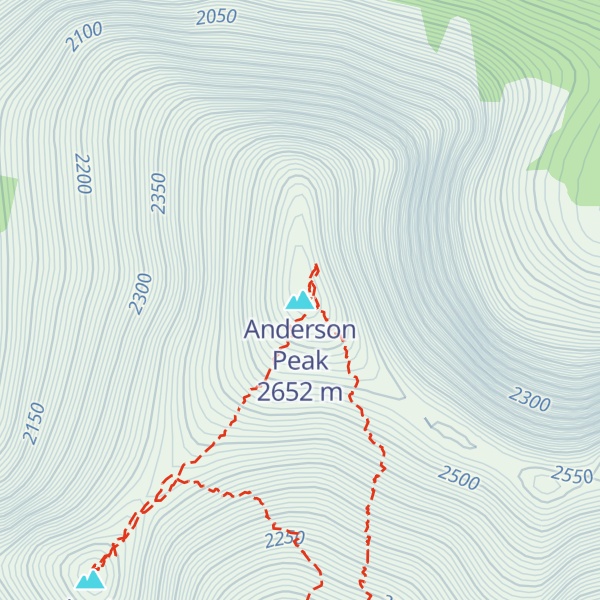 Map of Anderson Peak