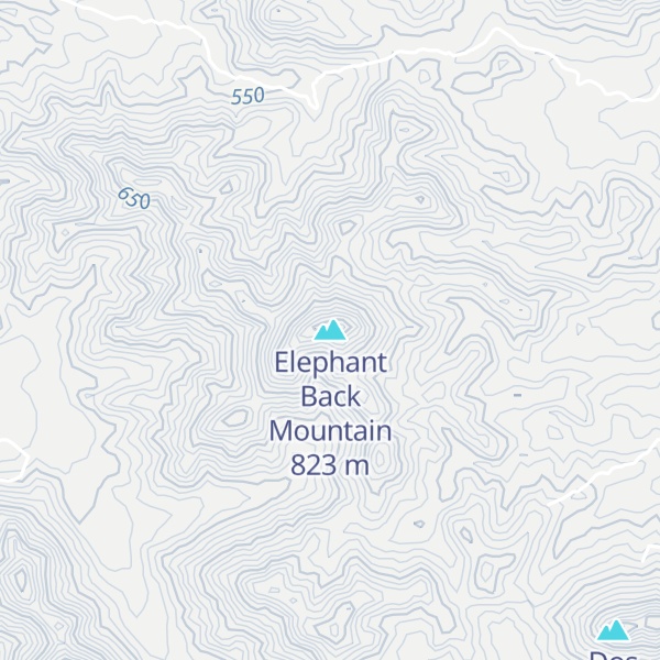 Map of Elephant Back Mountain