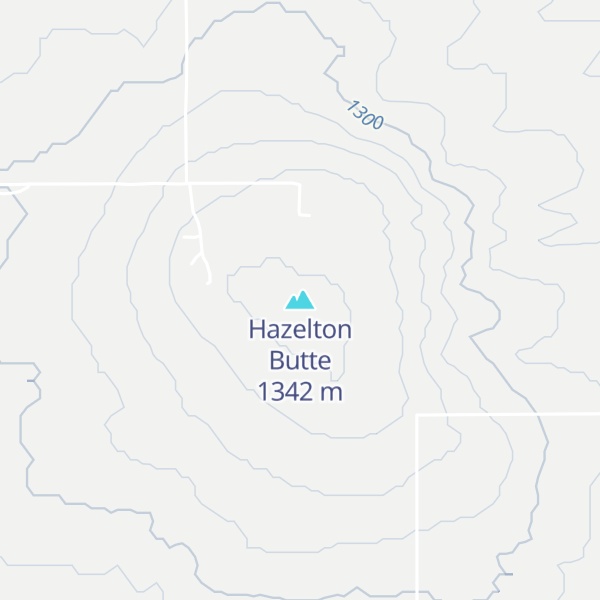 Map of Hazelton Butte