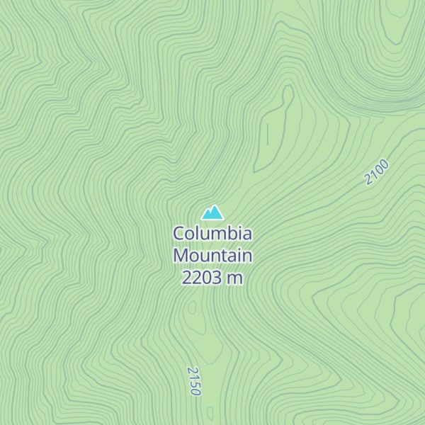 Map of Columbia Mountain
