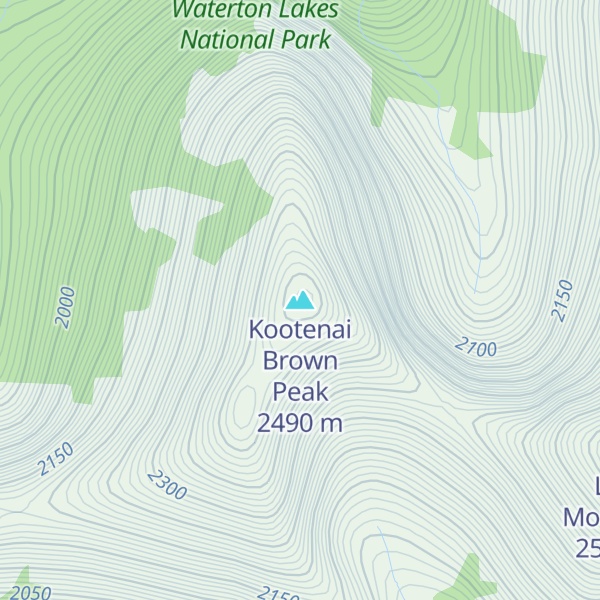 Map of Kootenai Brown Peak