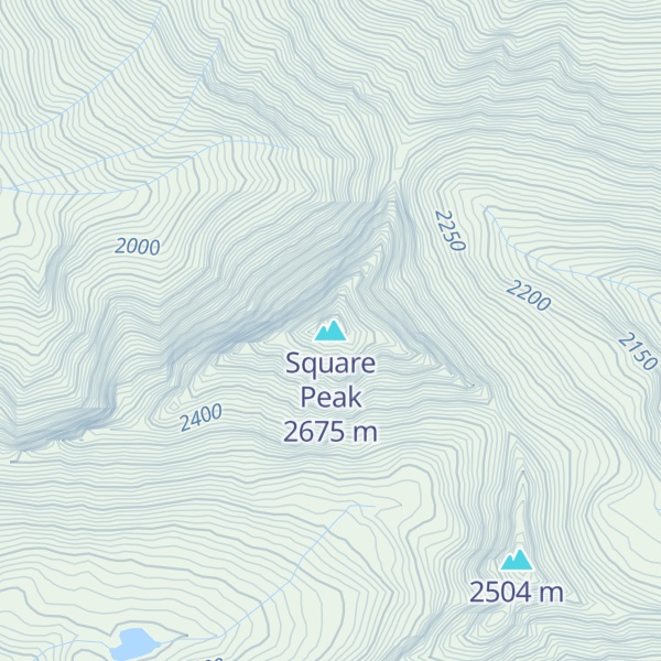 Map of Square Peak