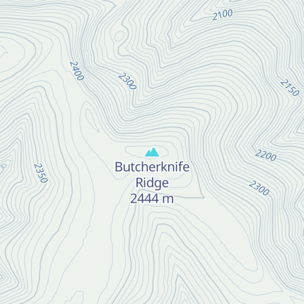 Map of Butcherknife Ridge