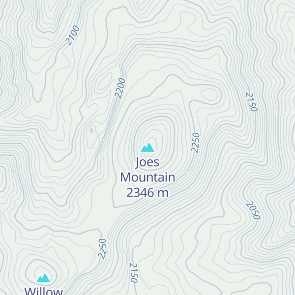 Map of Joes Mountain