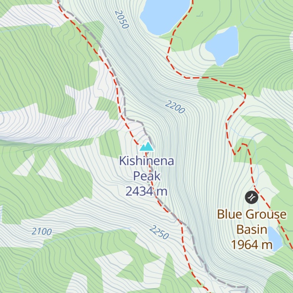 Map of Kishinena Peak