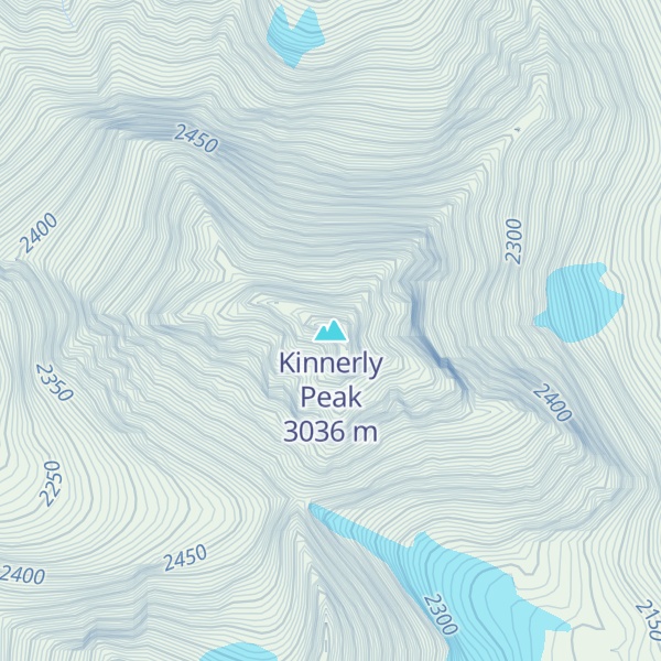 Map of Kinnerly Peak