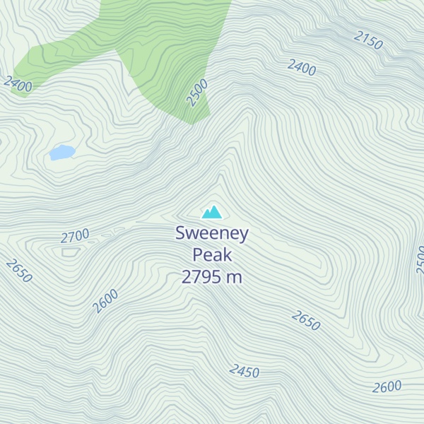 Map of Sweeney Peak