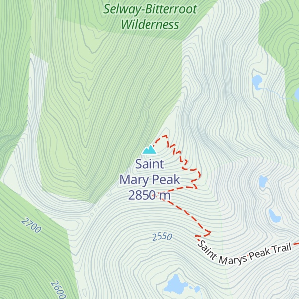 Map of Saint Mary Peak