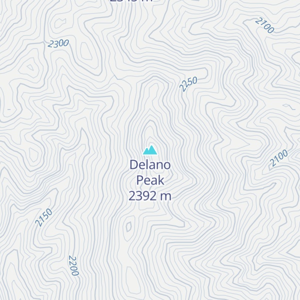 Map of Delano Peak