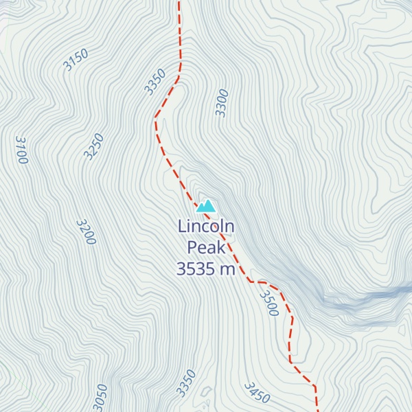 Map of Lincoln Peak