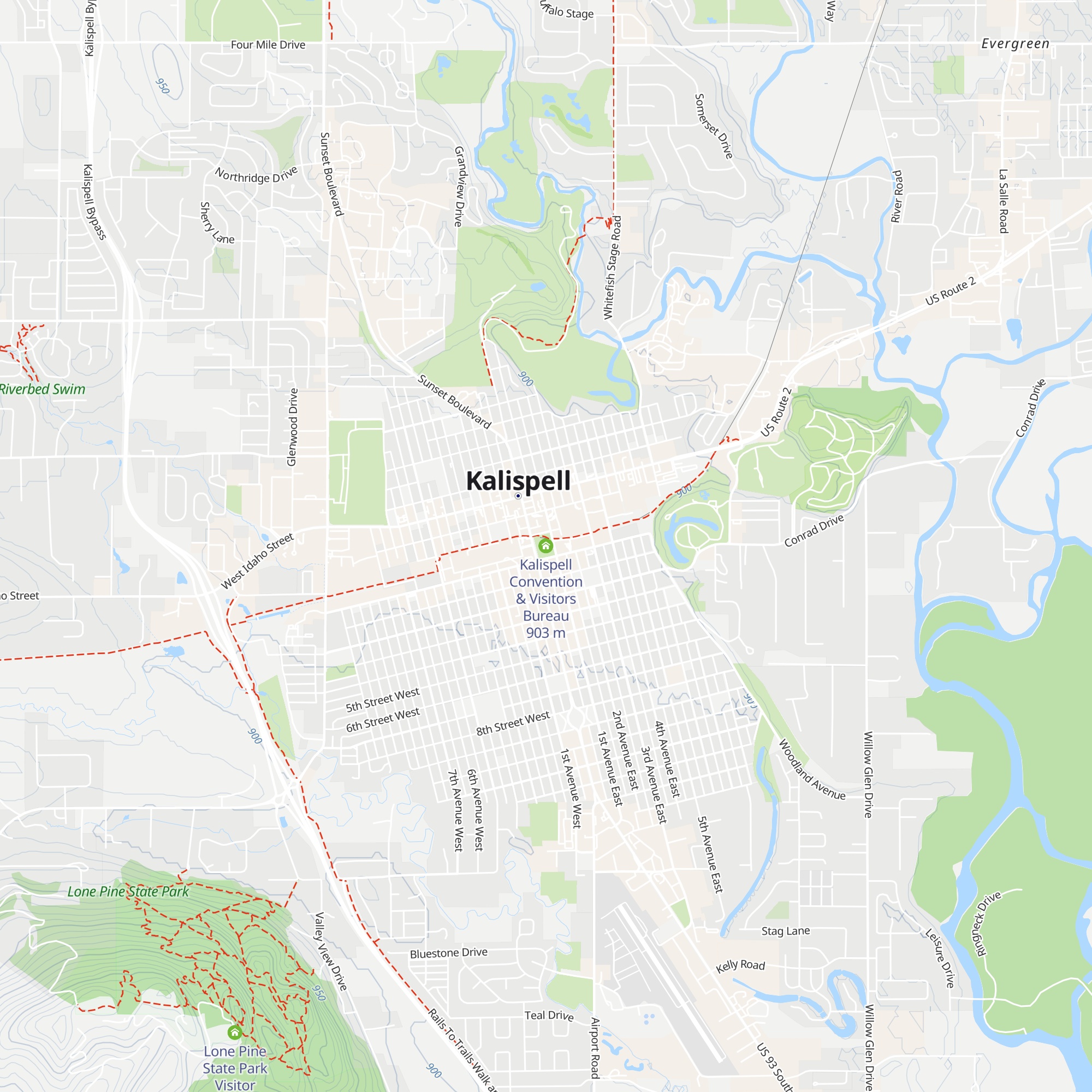 Kalispell Convention & Visitors Bureau map