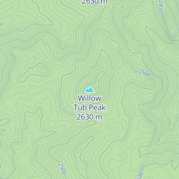 Map of Willow Tub Peak