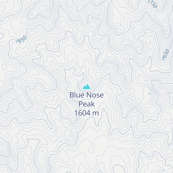 Map of Blue Nose Peak