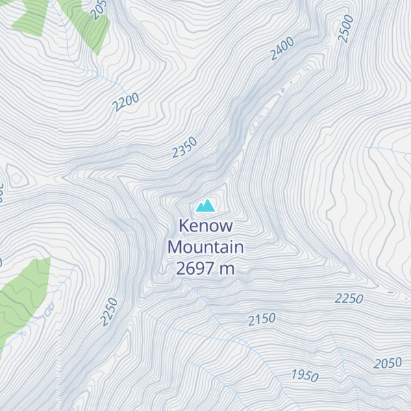 Map of Kenow Mountain