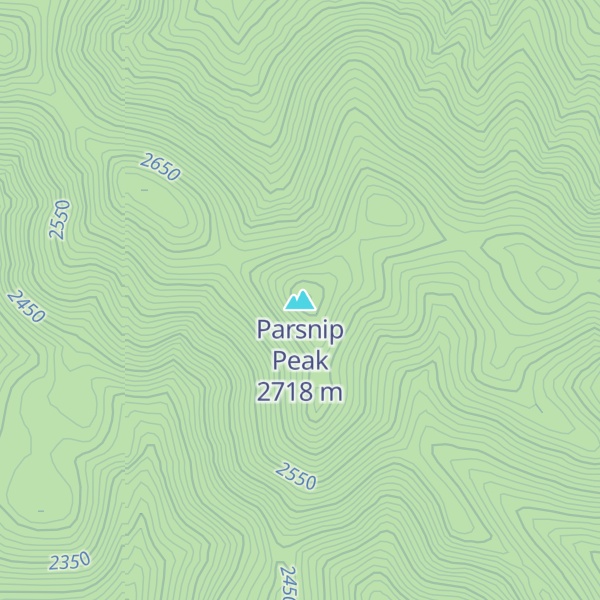 Map of Parsnip Peak