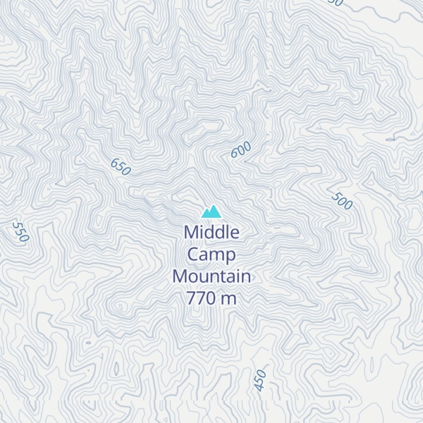 Map of Middle Camp Mountain