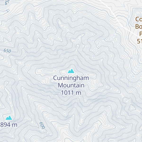 Map of Cunningham Mountain