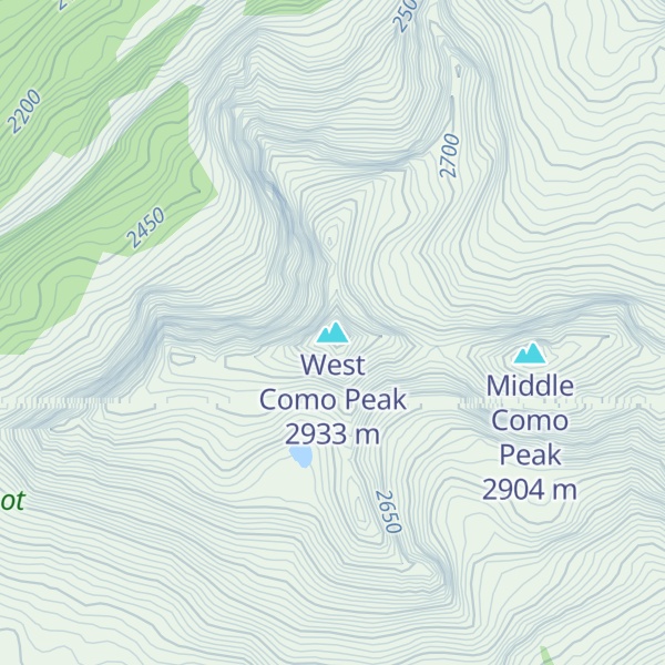Map of West Como Peak