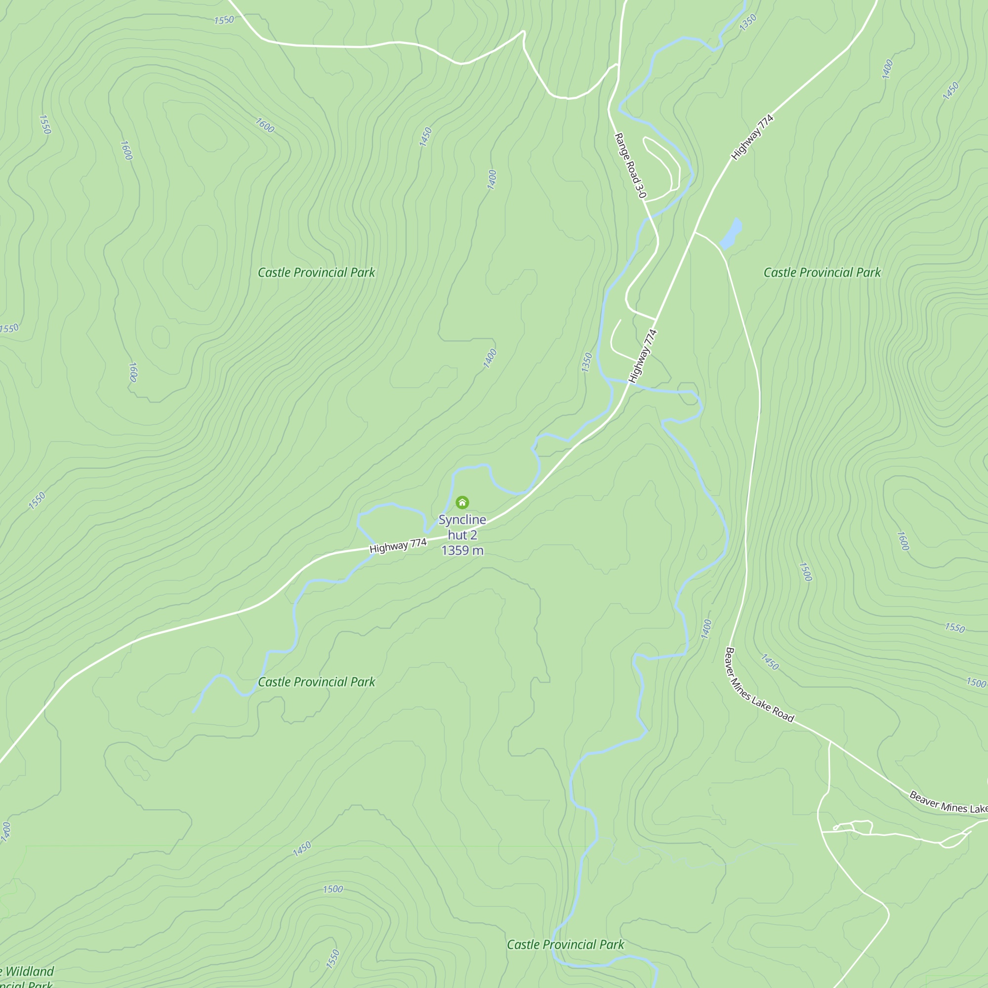 Syncline hut 1 map