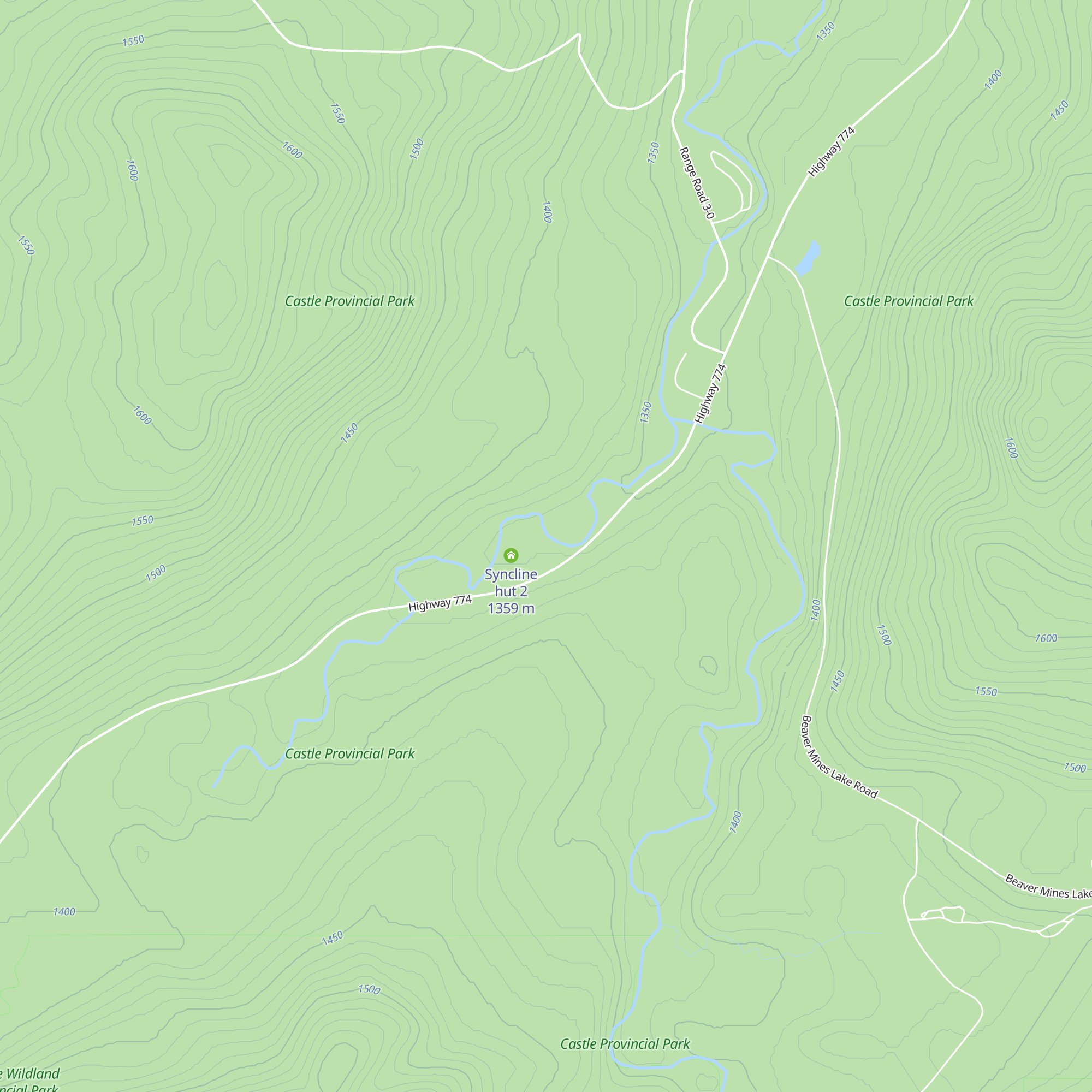 Syncline hut 1 map