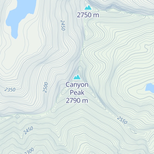 Map of Canyon Peak