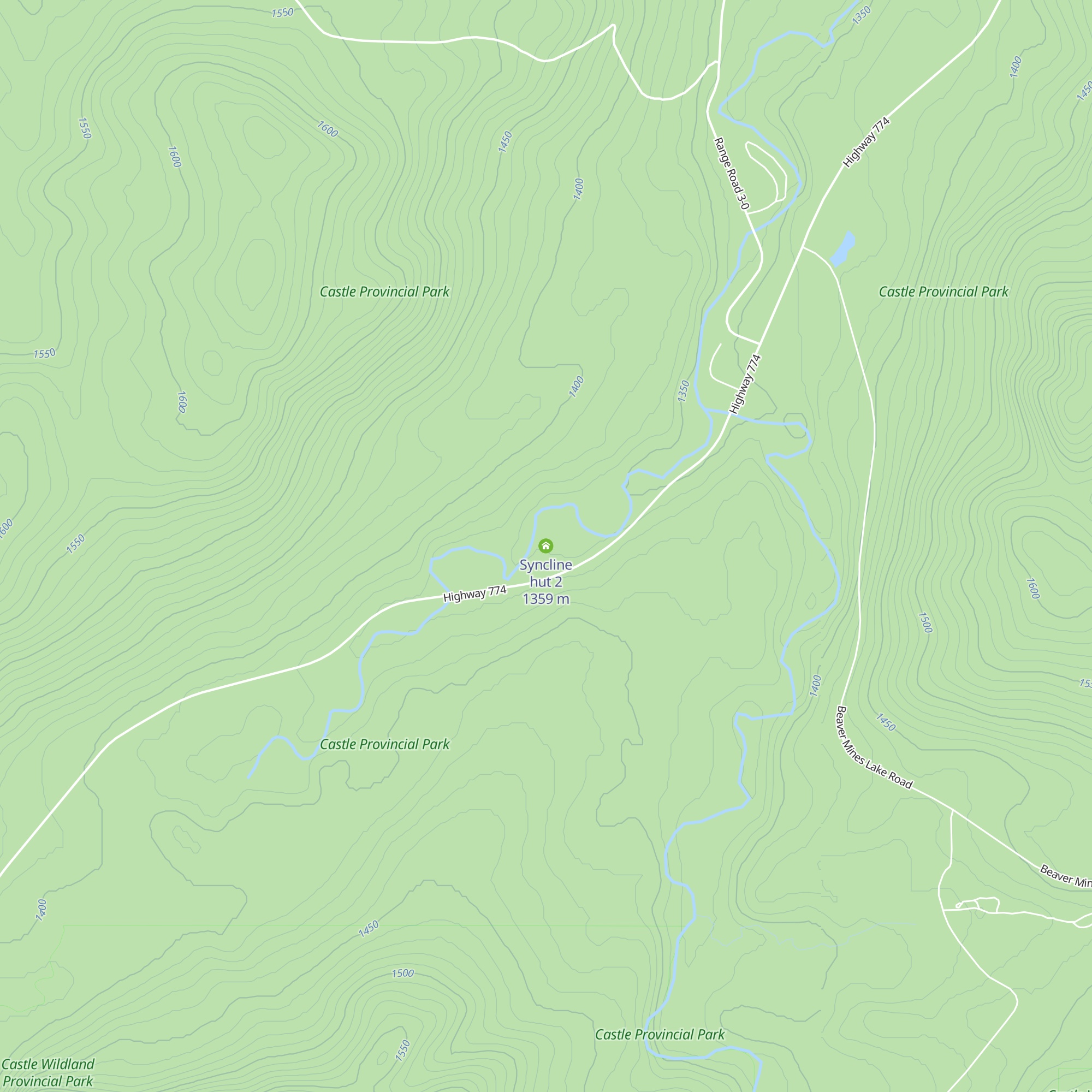 Syncline hut 2 map